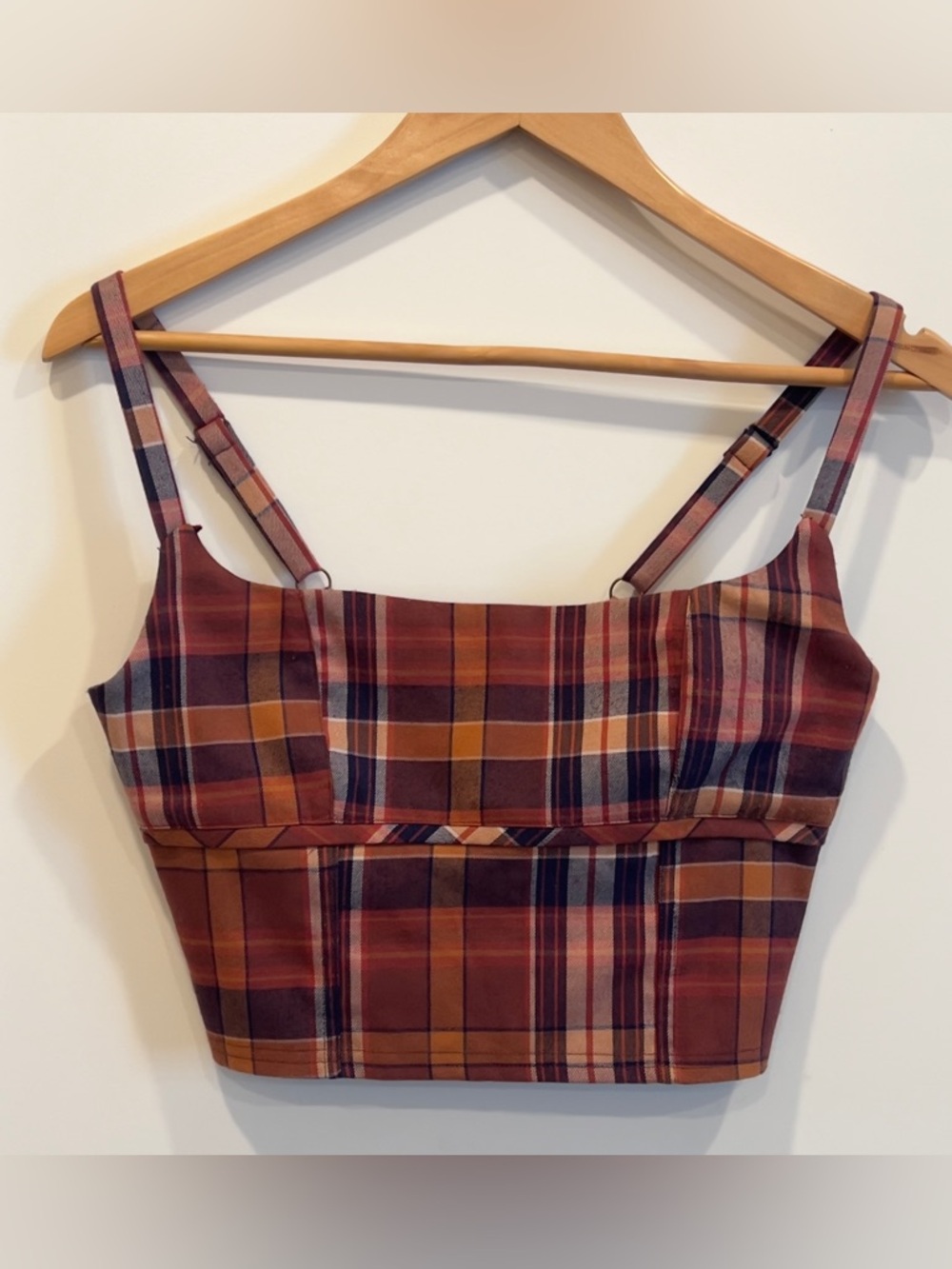 Urban Outfitters Orange and Navy Plaid Shirt